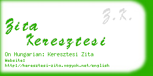 zita keresztesi business card